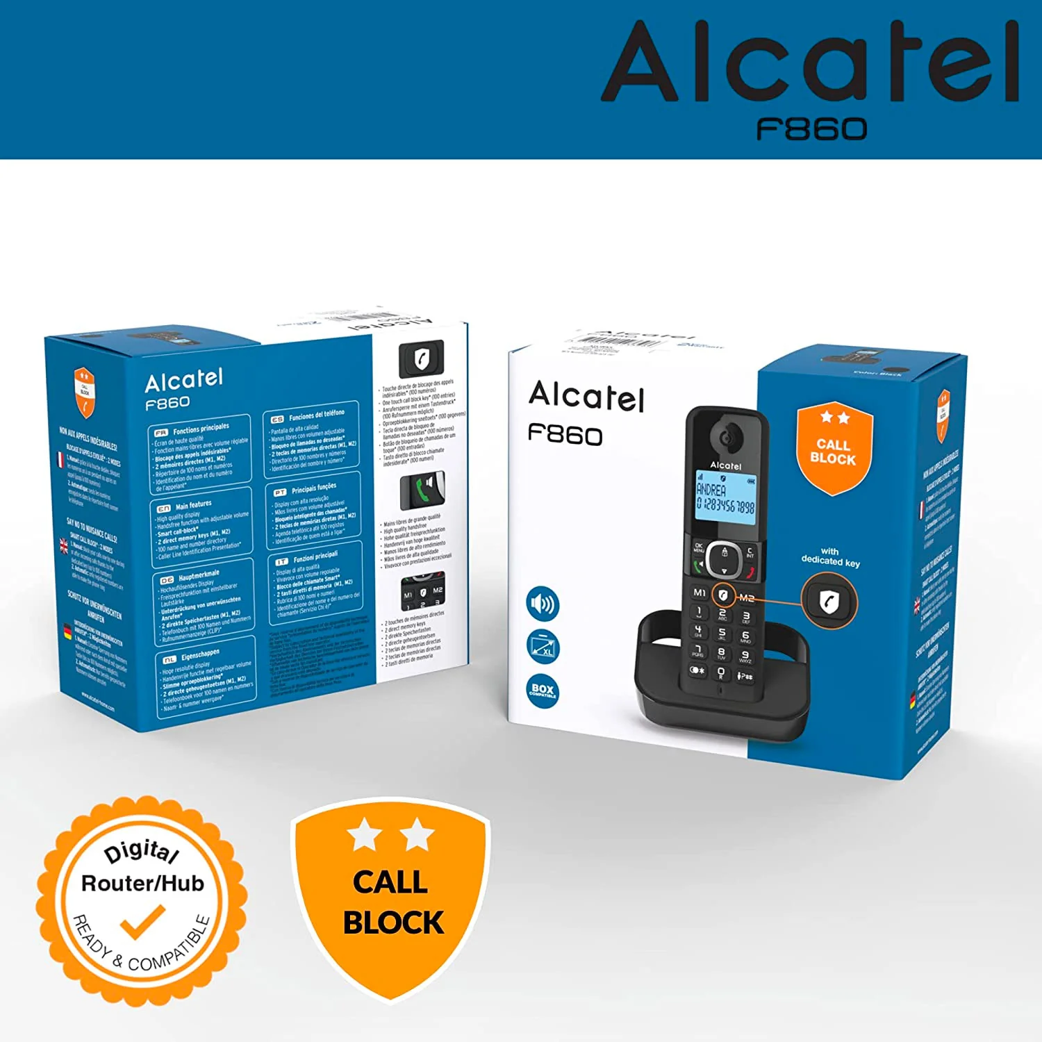 Alcatel F860 Cordless Phone, Single Handset - Image 2