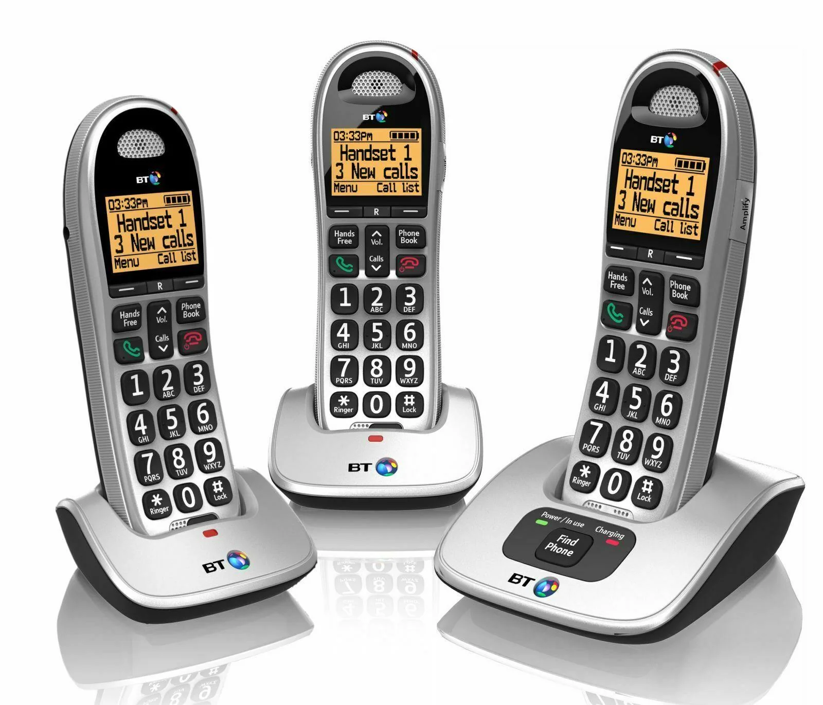 BT 4000 Big Button Cordless Phone Answer Machine Trio (Refurbished)