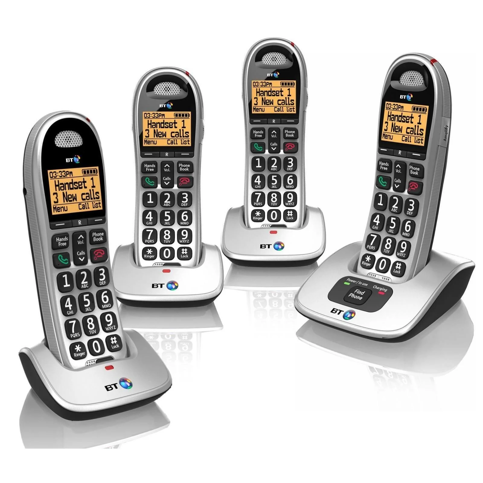BT 4000 Quad Big Button Cordless Phones (Refurbished)