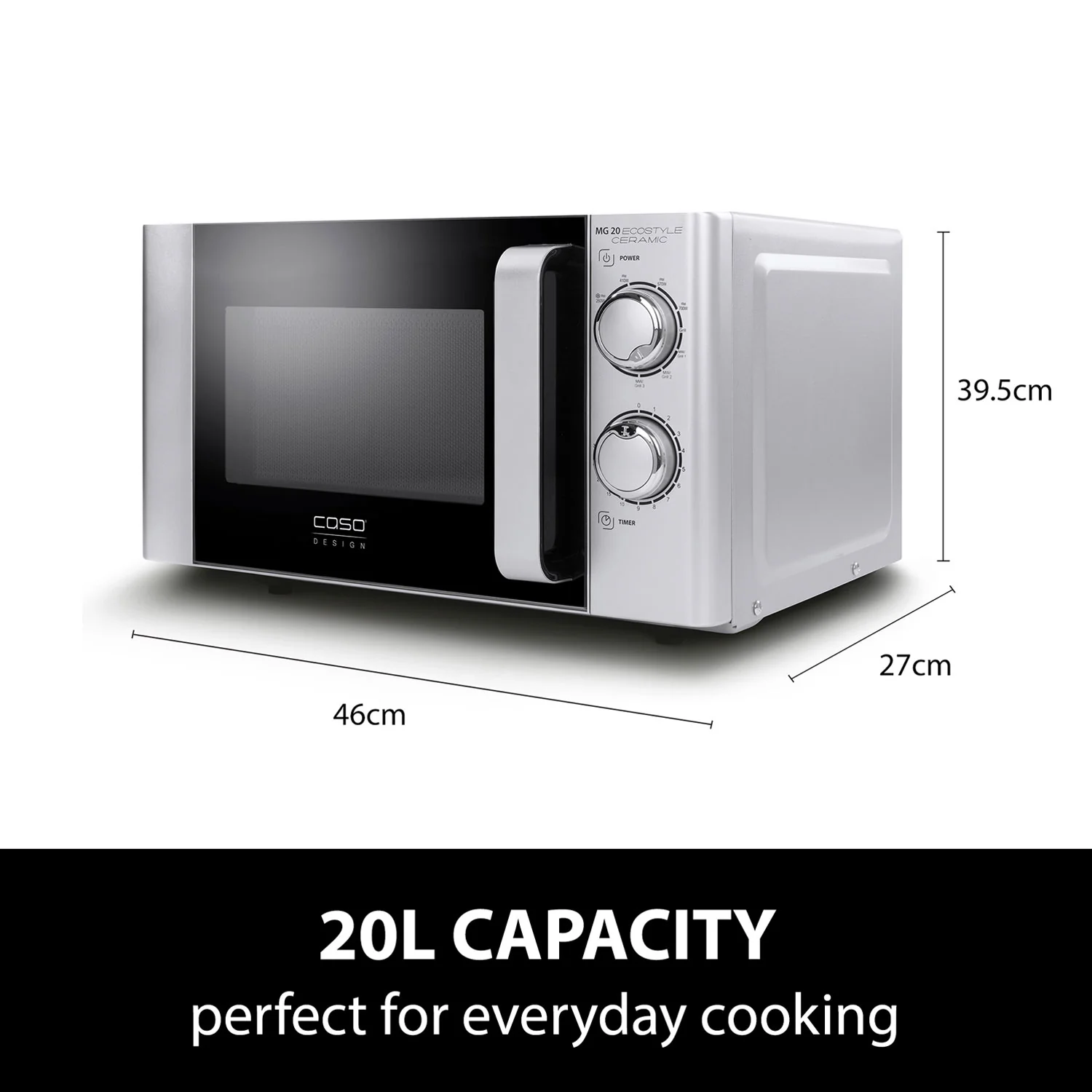 Caso MG 20 Ecostyle Ceramic Microwave & Grill - Image 8