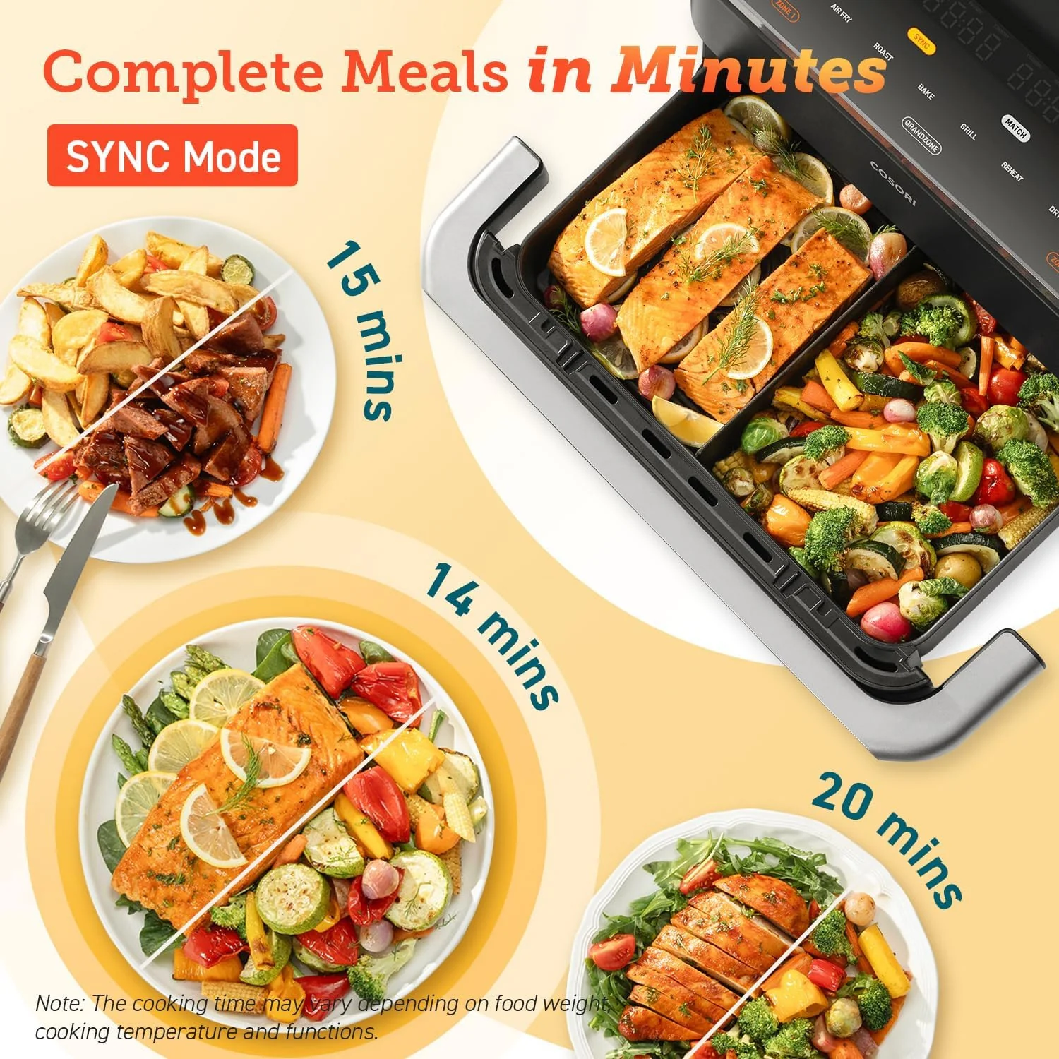 COSORI Smart Air Fryer TwinFry, 10L with Grandzone & Dual Zone, Dual Blaze Tech with 4 Fast Heaters, 8-in-1, Non-Stick and Dishwasher Safe - Image 7
