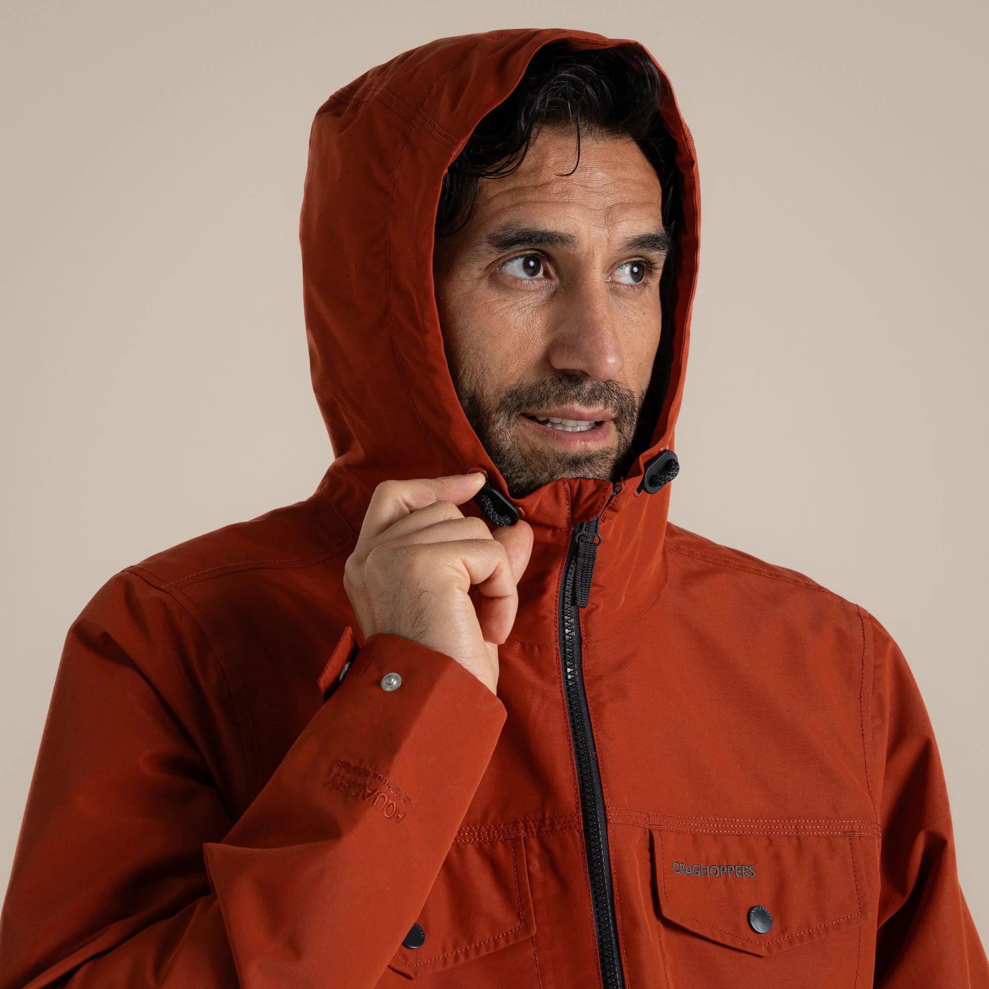 Craghoppers Mens' Harslow Waterproof Jacket | Red Beach - Image 8
