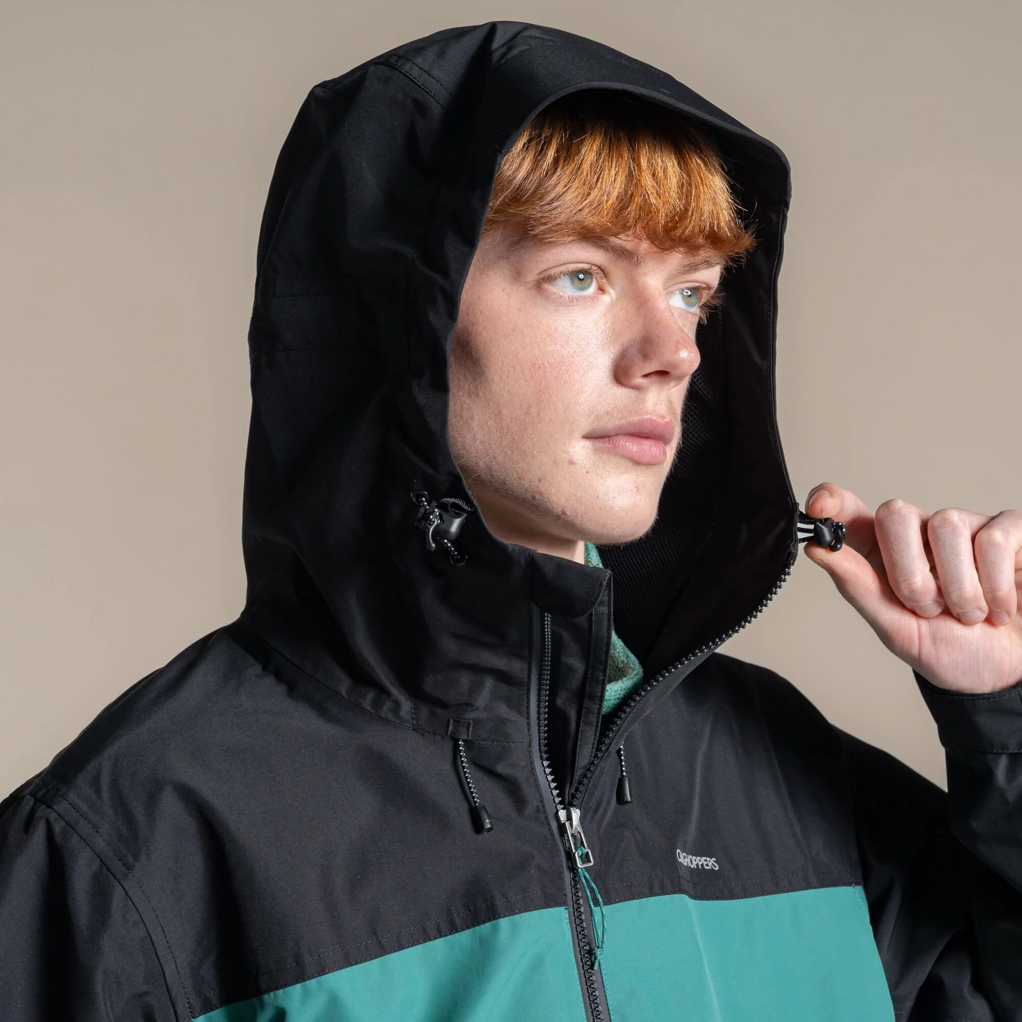 Craghoppers Men's Vanth Waterproof Jacket | Black / Mosaic Green - Image 7