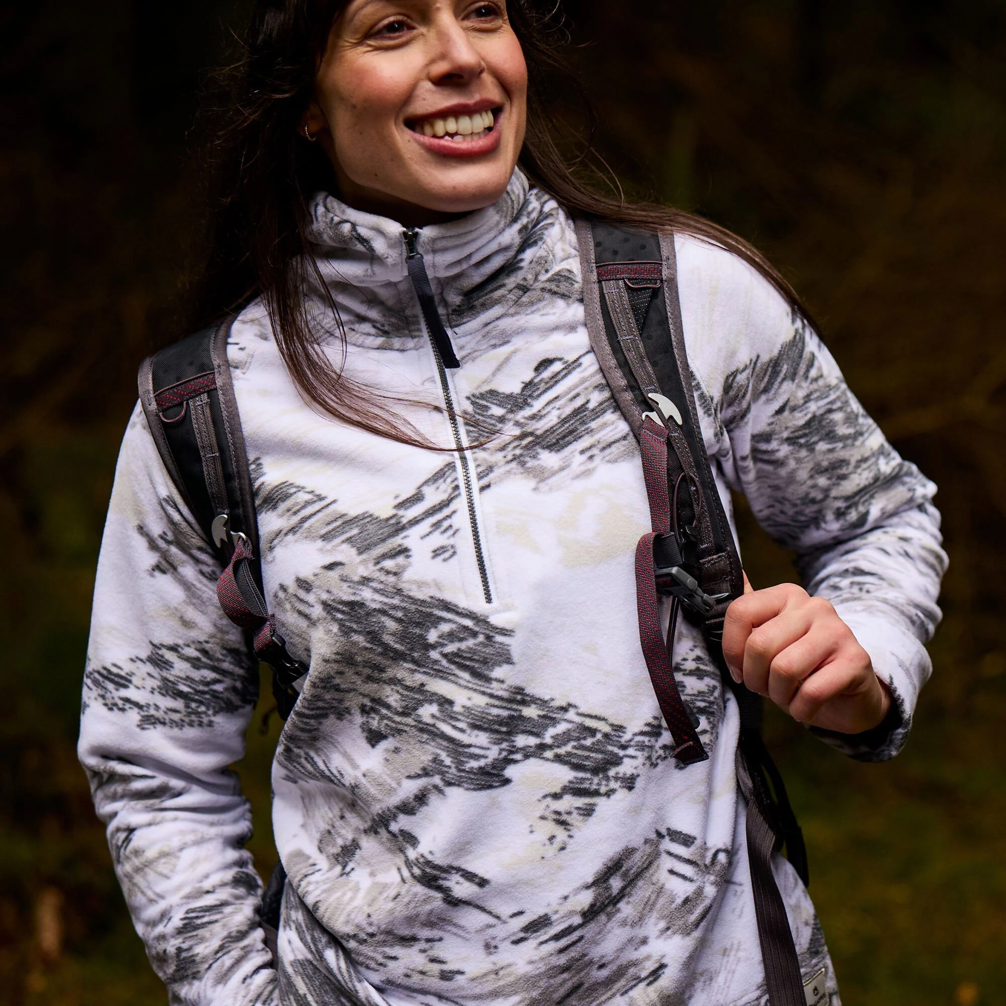 Craghoppers Women's Annjela Half Zip Fleece | Optic White Print - Image 5