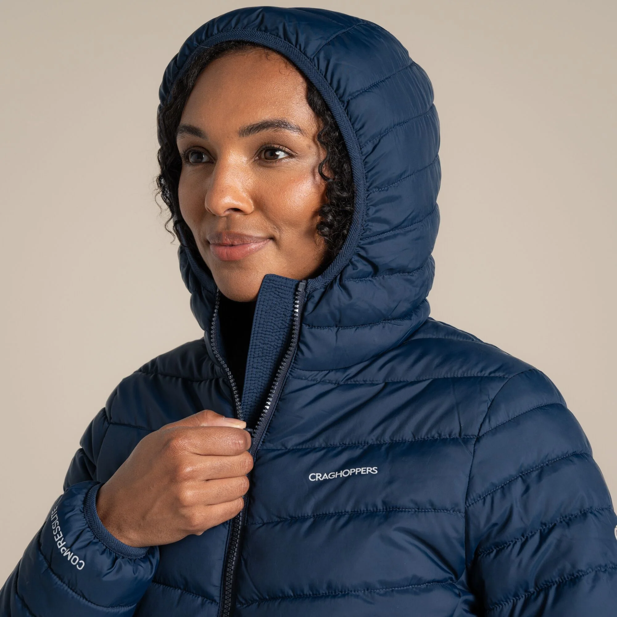 Craghoppers Women's Compresslite IX Hooded Insulating Jacket | Blue Navy - Image 5
