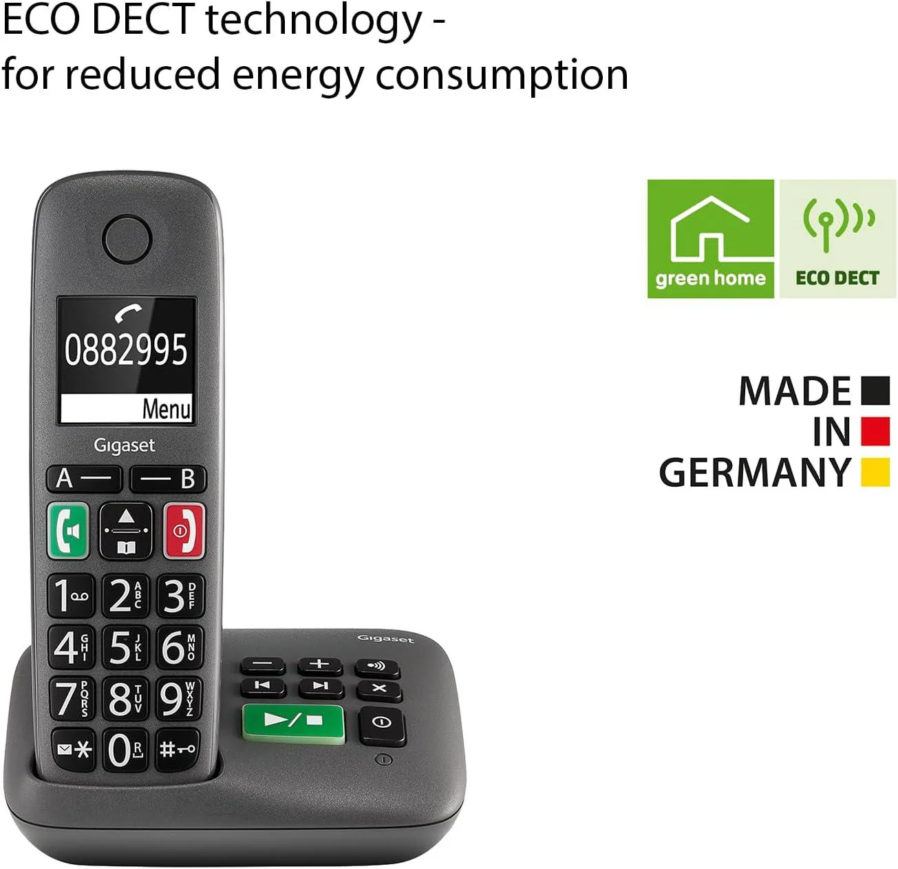 Gigaset Easy A Big Button Cordless Phone, Single Handset - Image 2