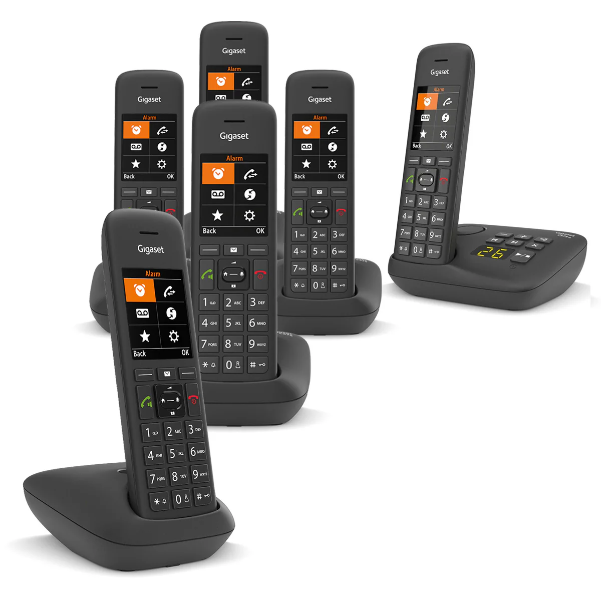 Gigaset Premium C575A Cordless Phone, Six Handsets with Answer Machine
