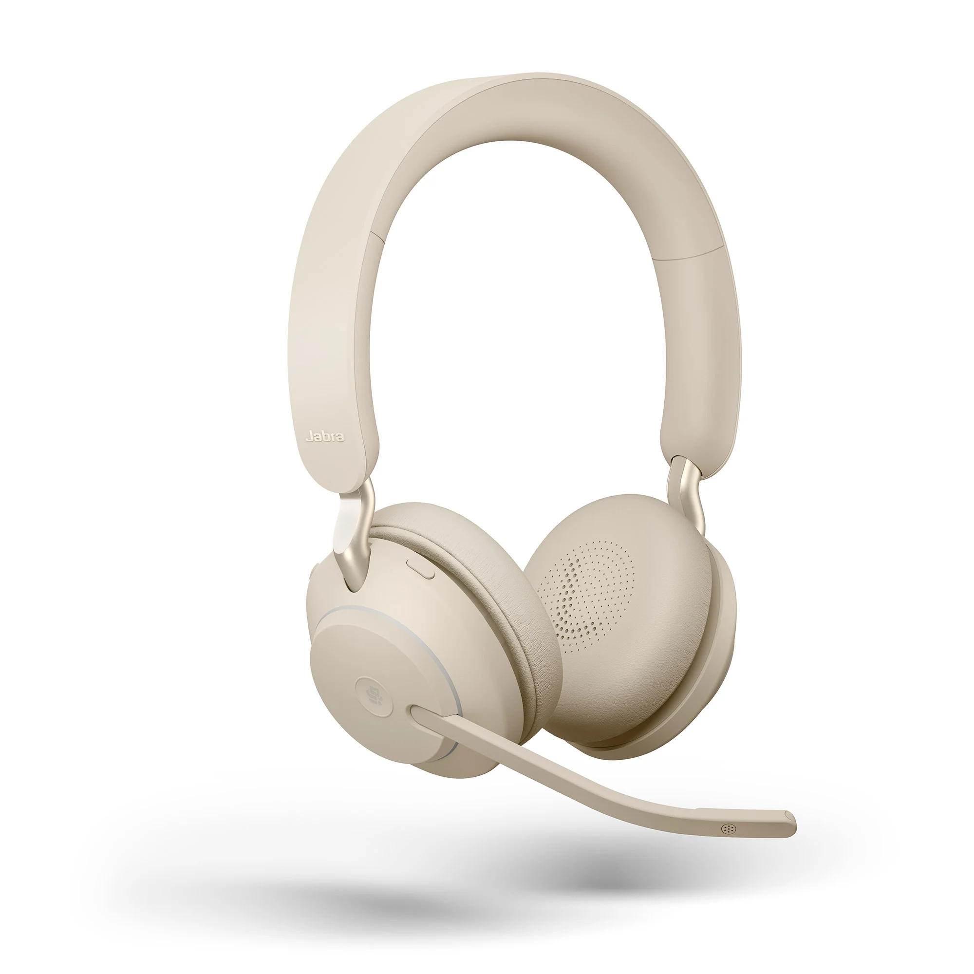 Jabra Evolve2 65 USB-C MS Stereo Wireless Headset in Beige with Desk Stand - Image 2