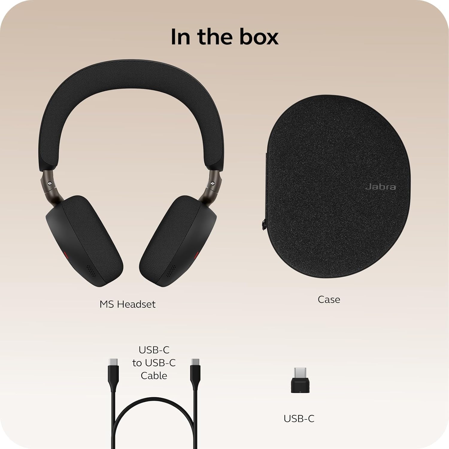 Jabra Evolve3 75 MS Stereo, Link 390 USB-C, Black - Image 2