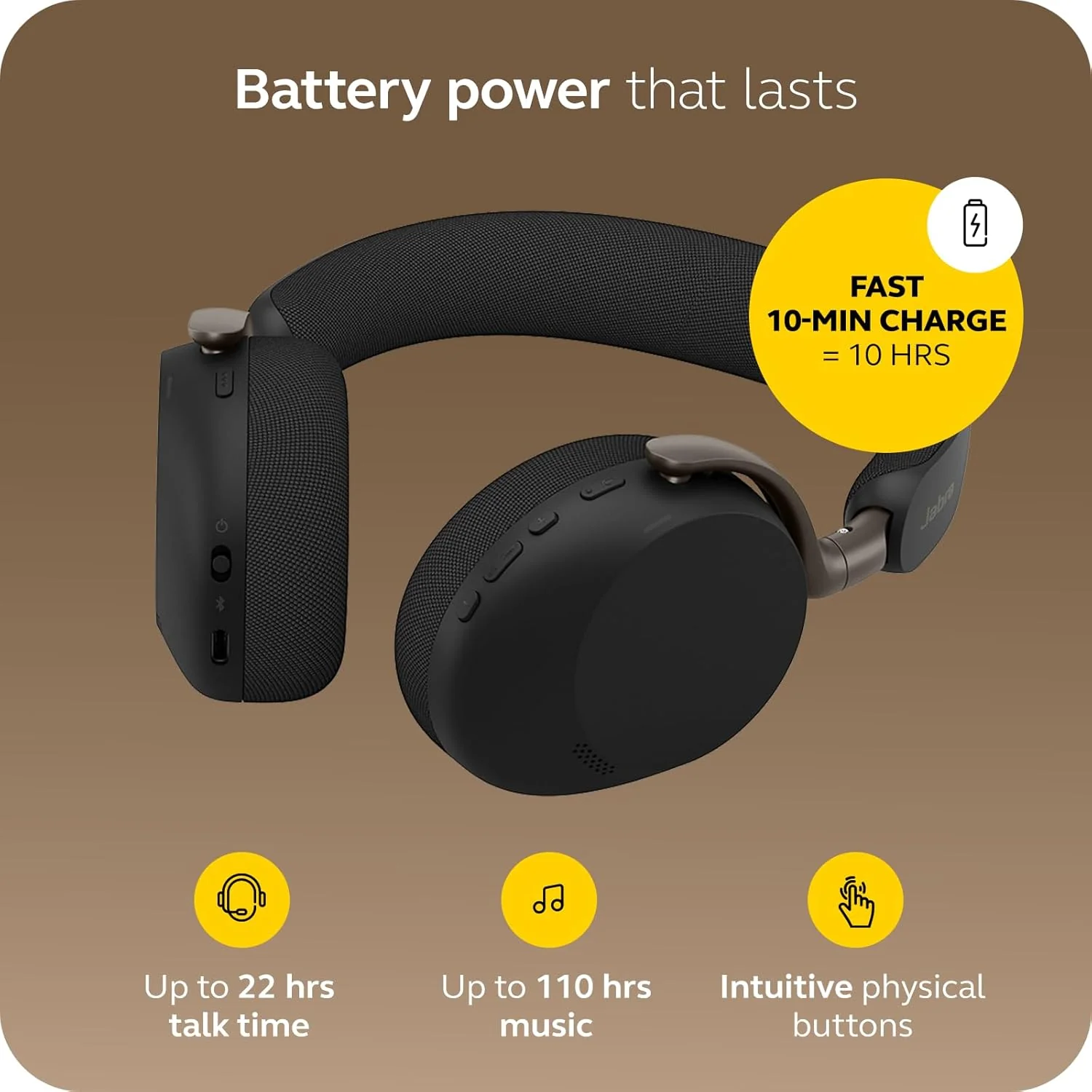 Jabra Evolve3 75 MS Stereo, Link 390 USB-C, Black - Image 7