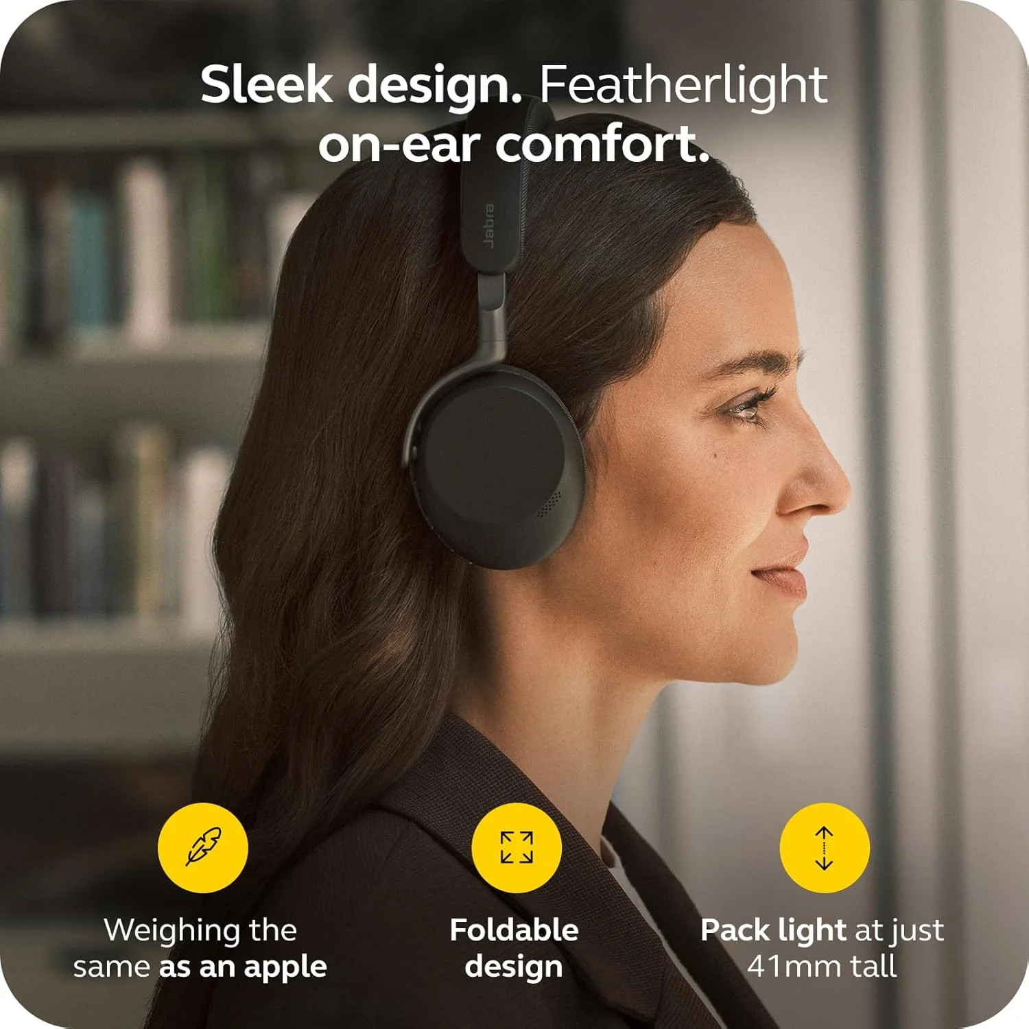 Jabra Evolve3 75 UC Stereo, Link 390 USB-C, Black, with Wireless Charging pad - Image 5