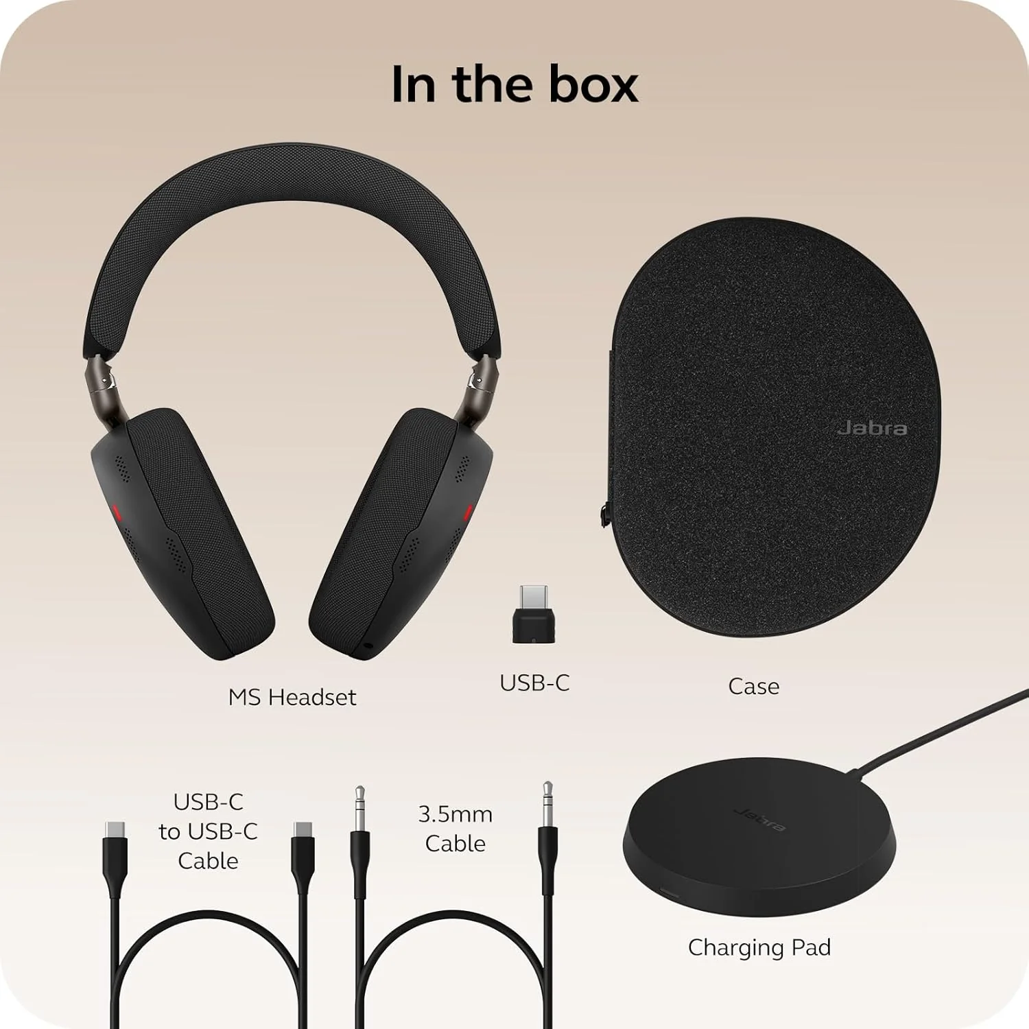 Jabra Evolve3 85 MS Stereo, Link 390 USB-C, Black, with Wireless Charging pad - Image 2