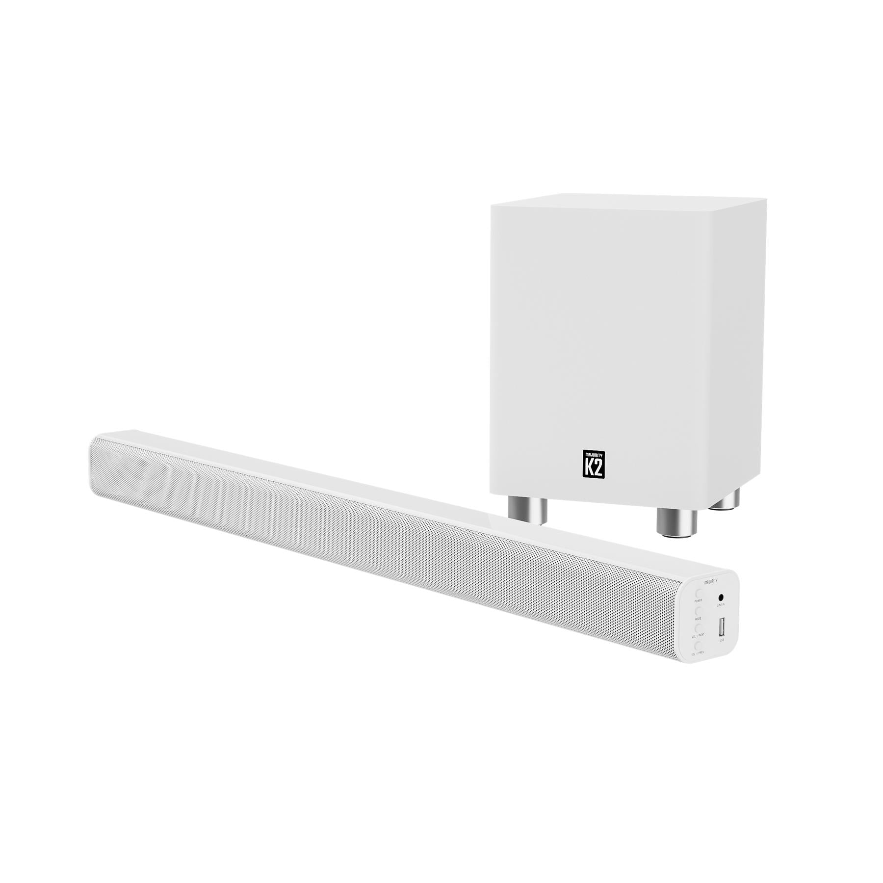Majority K2 Soundbar with Subwoofer - White - Image 2