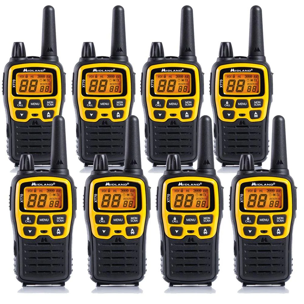 Midland XT70 Adventure Walkie Talkies Eight Pack