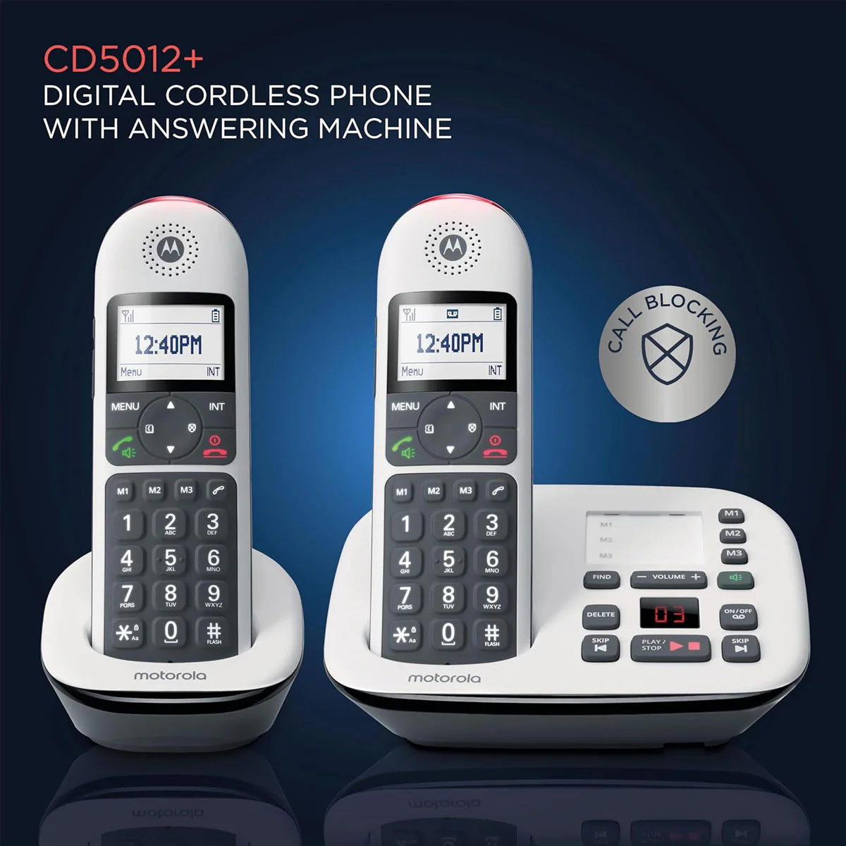 Motorola CD5012 Big Button Home Phones, Twin Handset - Image 4