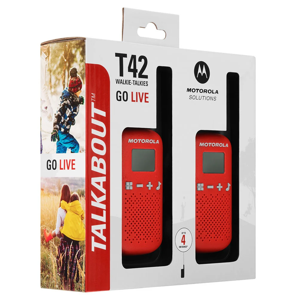 Motorola TALKABOUT T42 Twin Pack Two-Way Radios in Red - Image 4