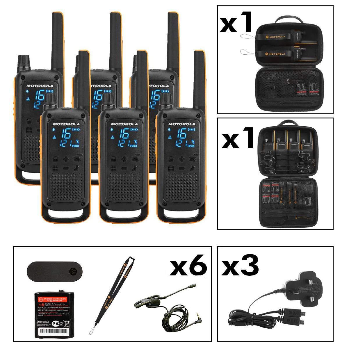 Motorola TALKABOUT T82 Extreme Six Pack Walkie Talkies
