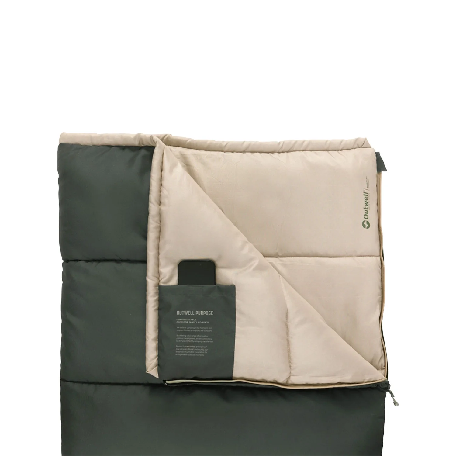 Outwell Champ Kids Sleeping Bag - Forest Green - Image 3