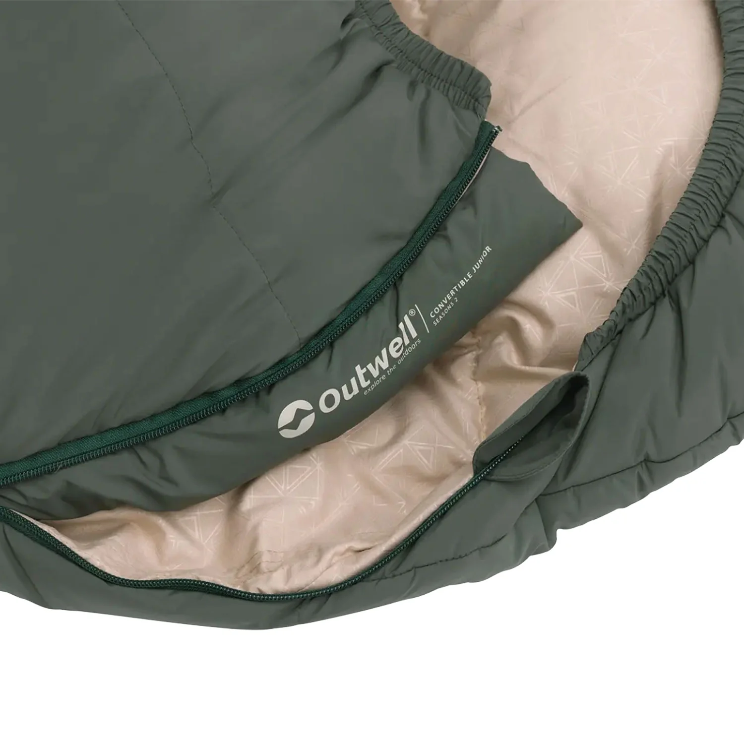 Outwell Convertible Junior Sleeping Bag - Dusty Green - Image 5