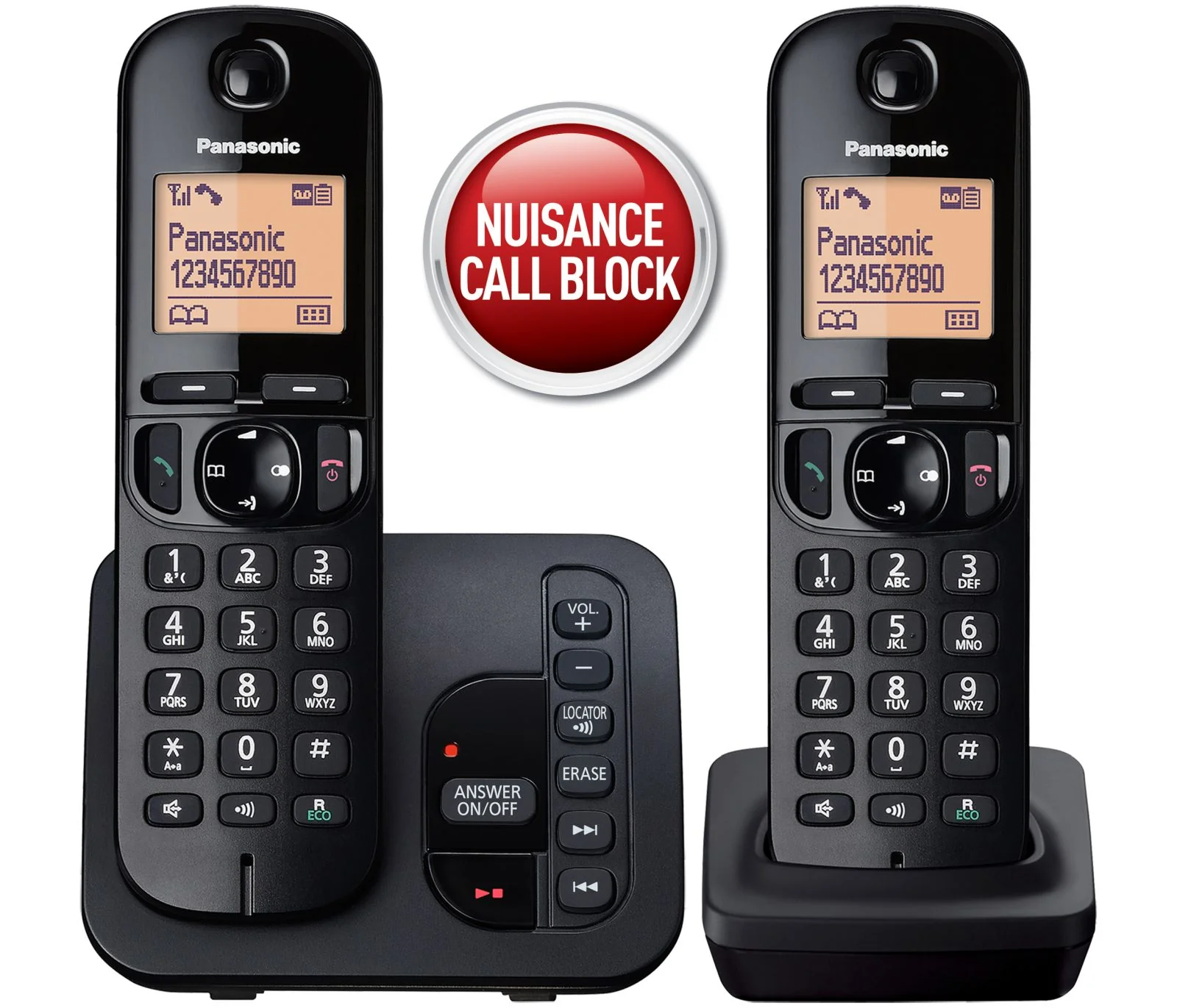 Panasonic KX-TGC 222EB Cordless Phone, Twin Handset with Answer Machine - Image 2