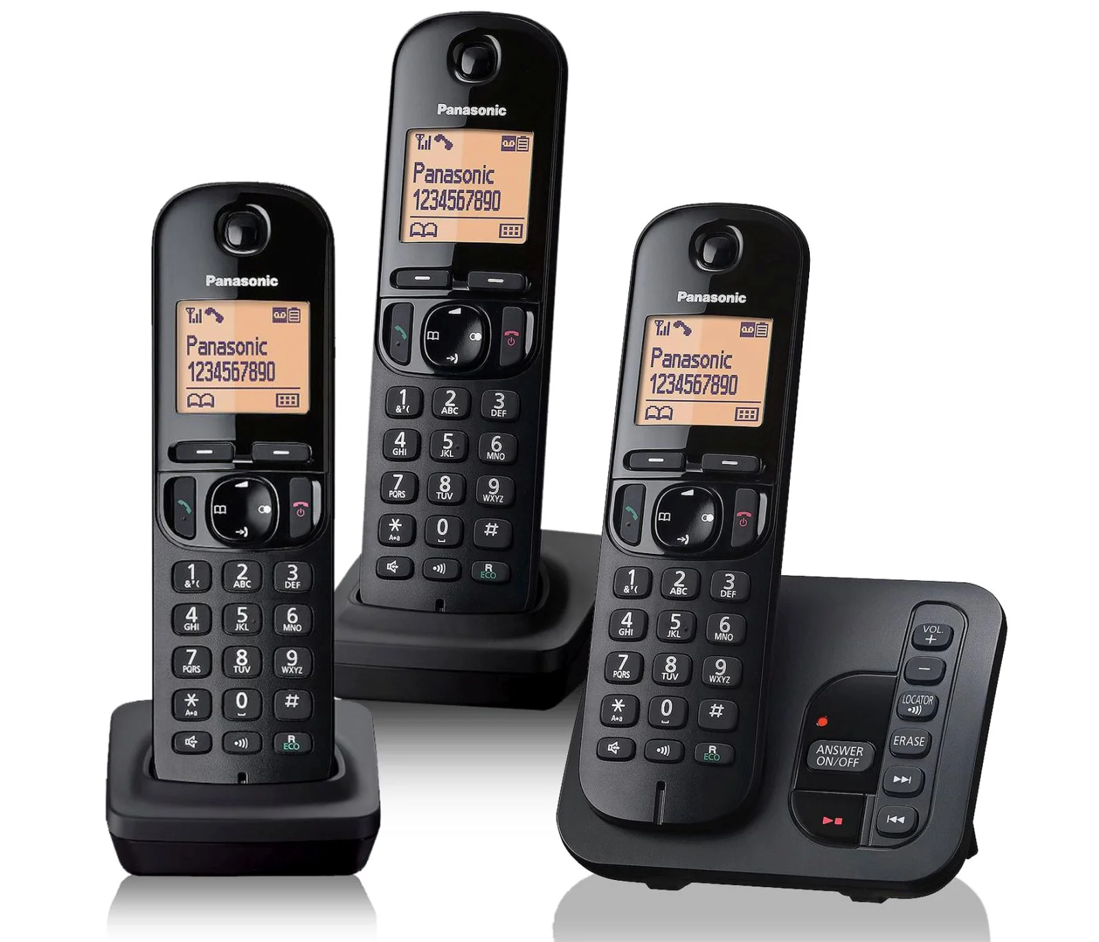 Panasonic KX-TGC 223EB Cordless Phone, Trio Handset with Answer Machine
