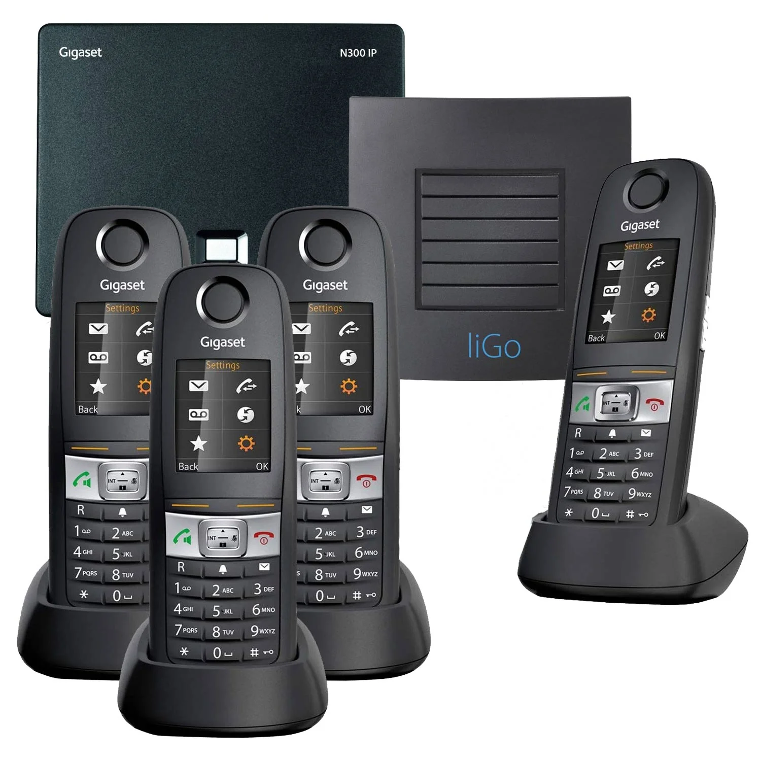 Siemens Gigaset E630 Robust Long Range VoIP Phone, Quad Handset