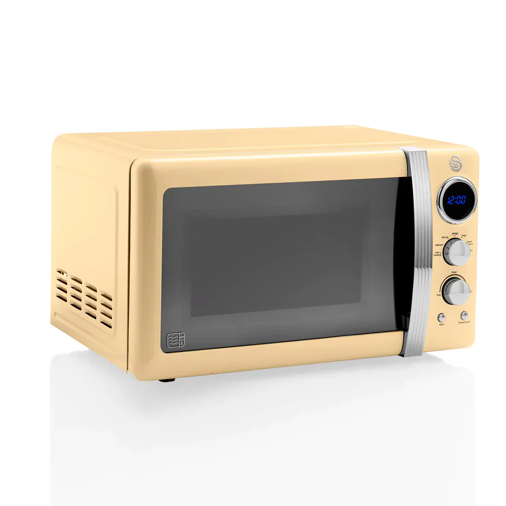 Swan 800W Digital Retro Microwave - Cream - Image 2