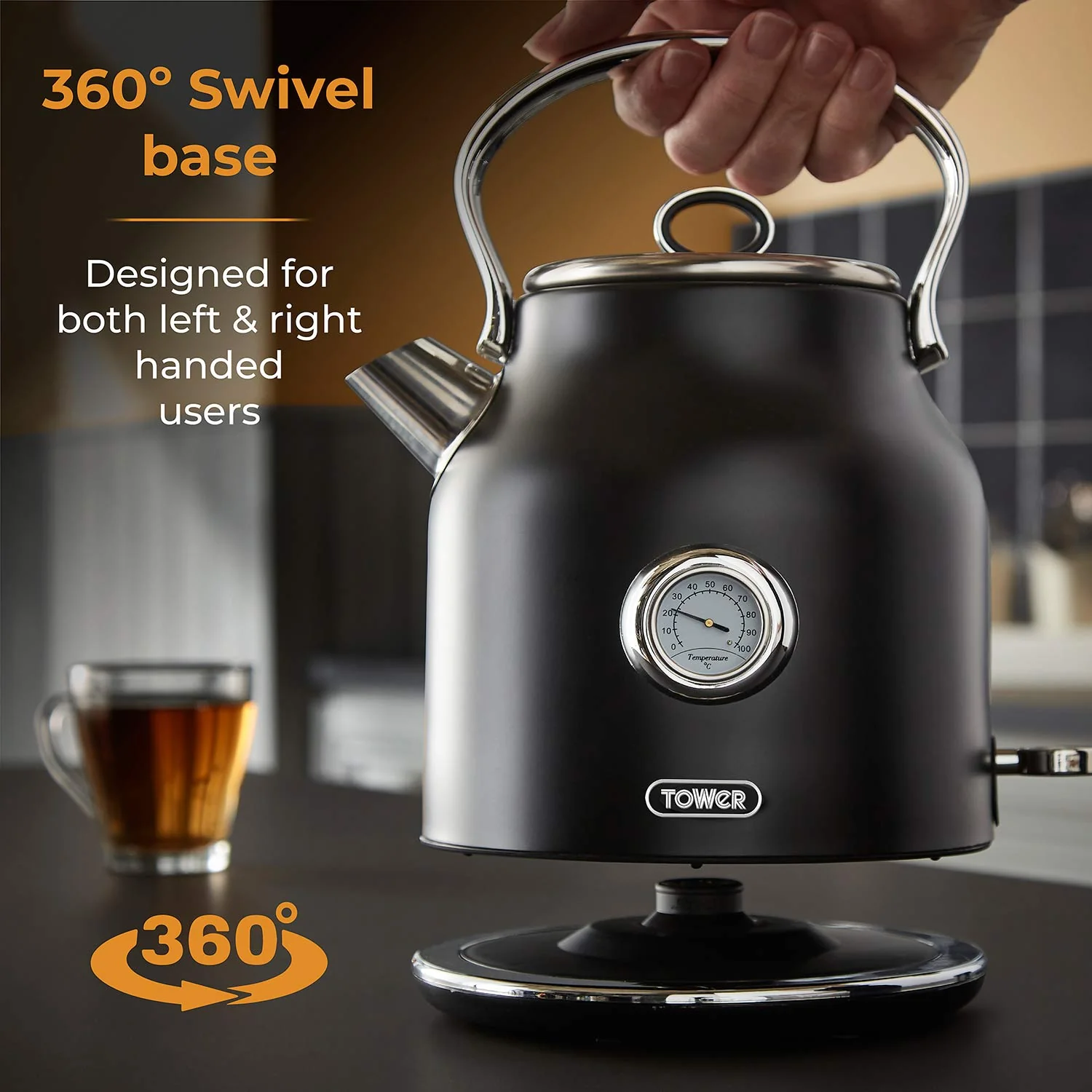 Tower Renaissance 1.7L Kettle in Black - Image 4