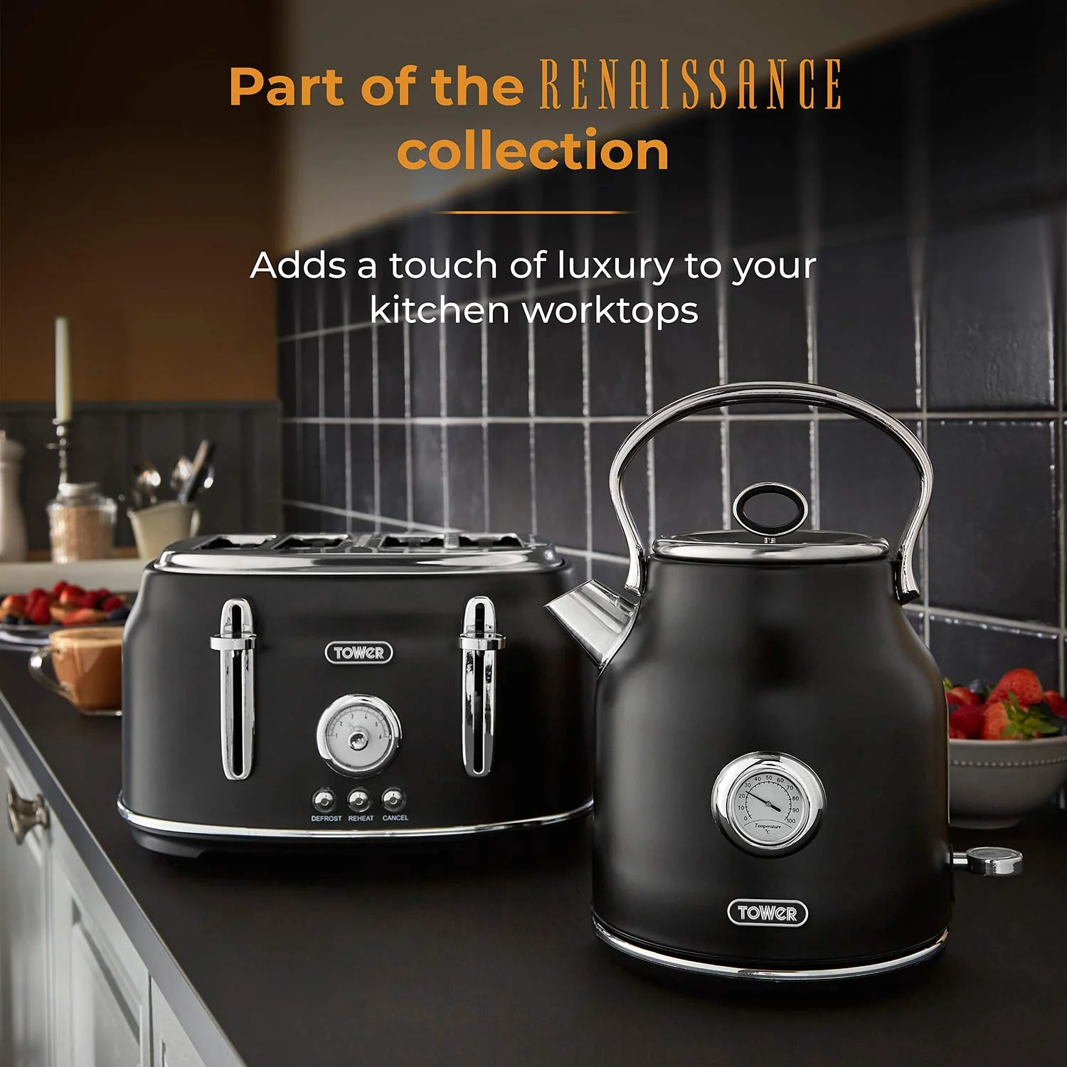 Tower Renaissance 1.7L Kettle in Black - Image 5