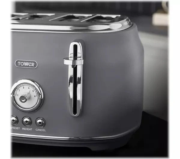 Tower Renaissance 4 Slice Toaster in Grey - Image 2