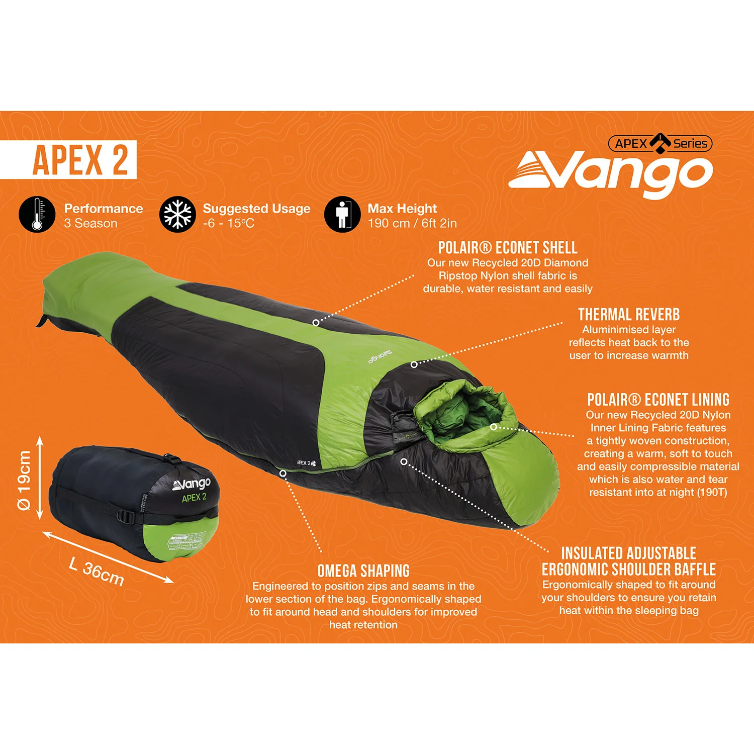 Vango Apex 2 Sleeping Bag - Image 2