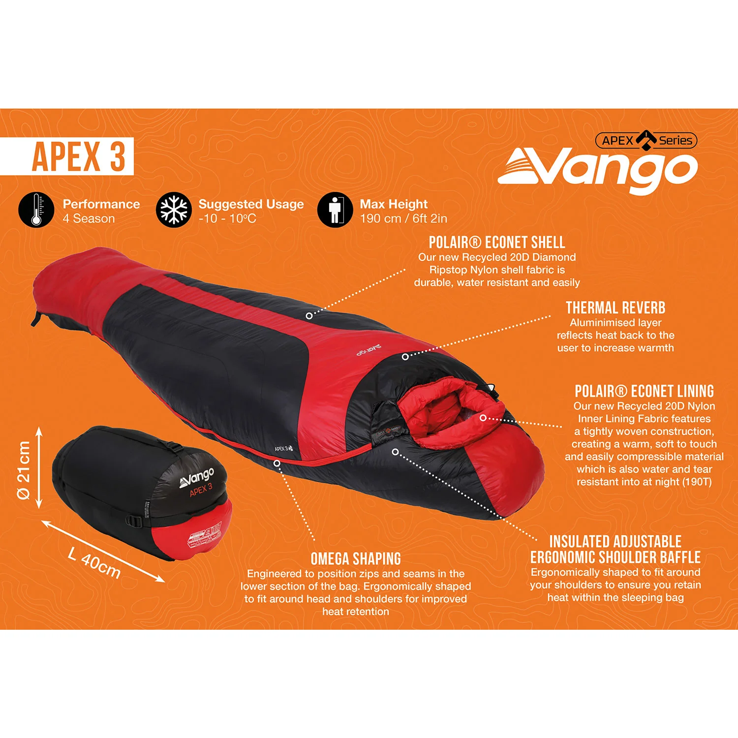 Vango Apex 3 Sleeping Bag - Image 2