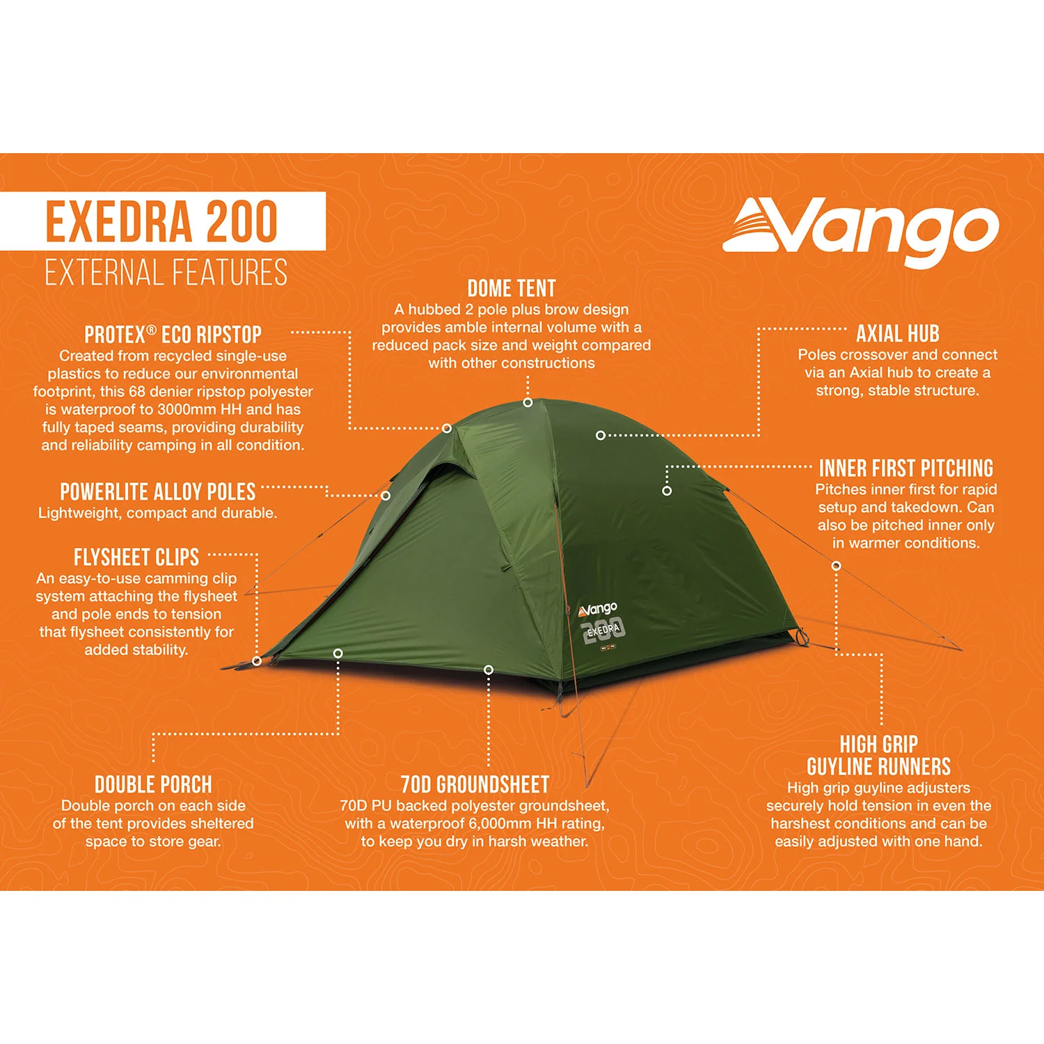 Vango Exedra 200 Lightweight 2-Person Tent - Image 3