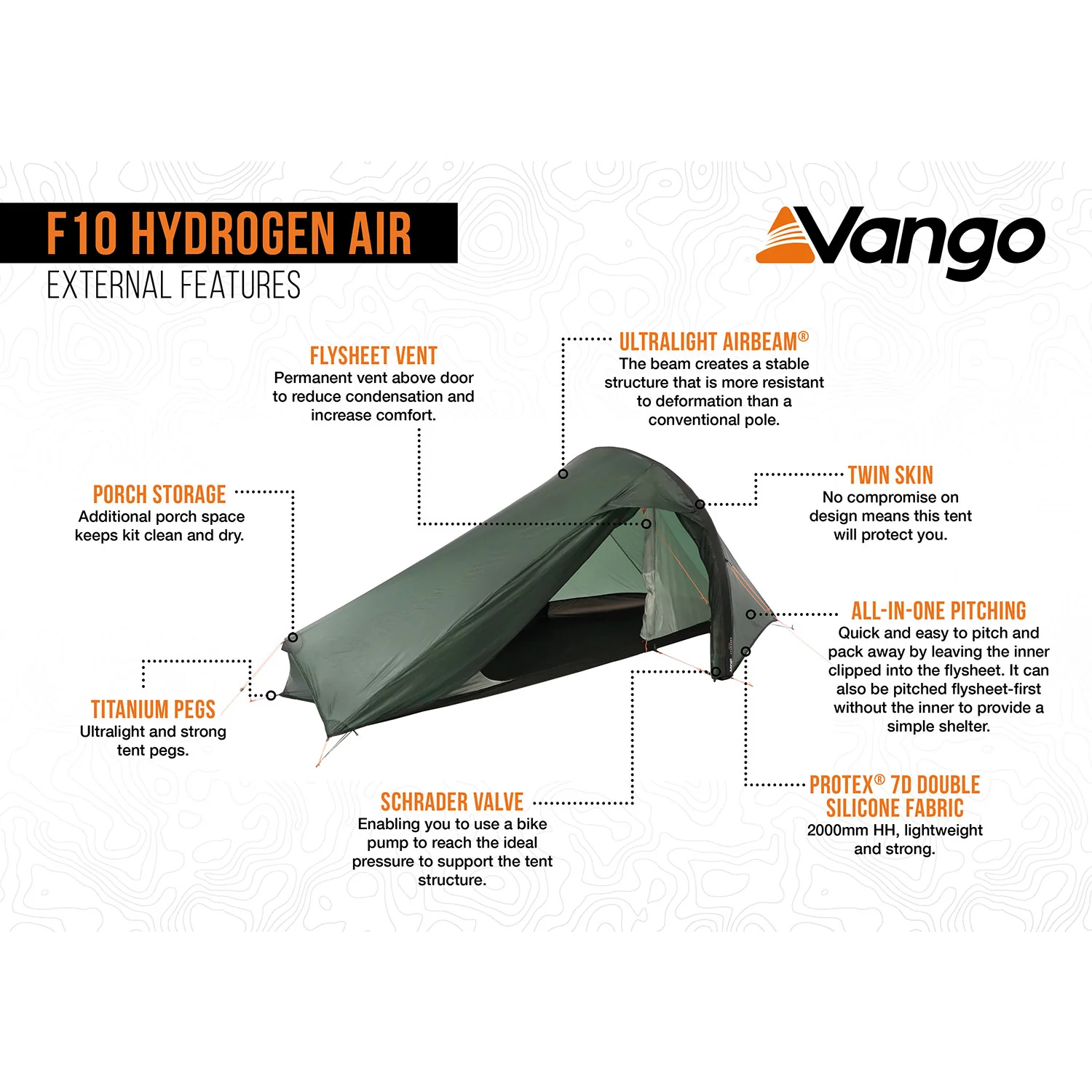 Vango F10 Hydrogen Air 1-Person Tent - Image 3