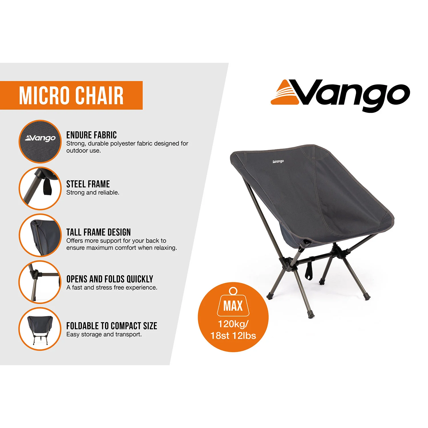 Vango Micro Chair - India Ink - Image 3