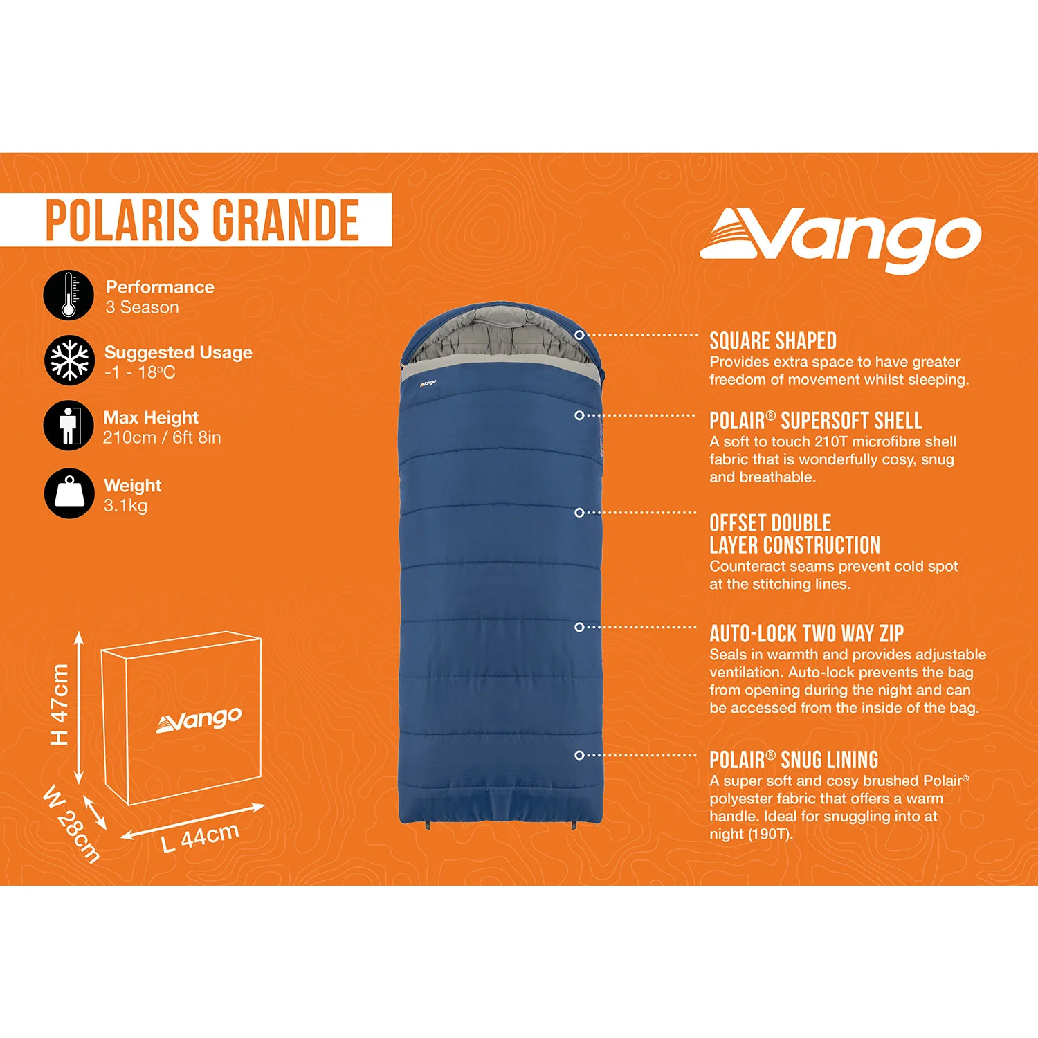 Vango Polaris Grande Sleeping Bag - Image 2