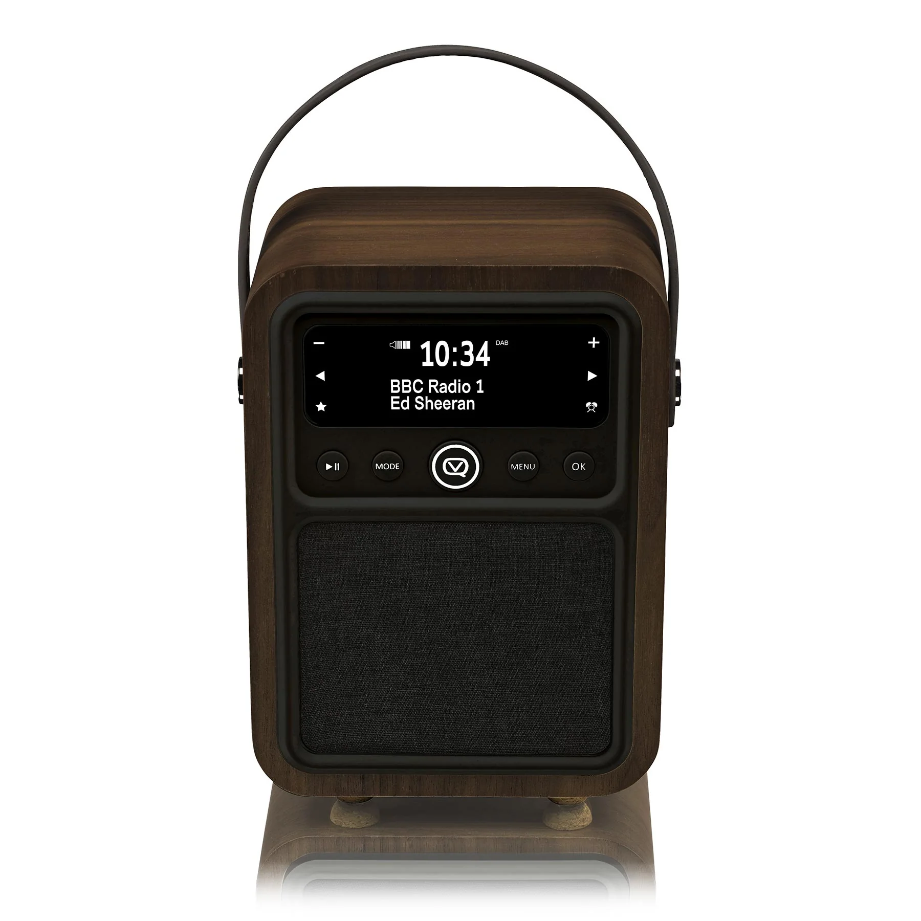 VQ Monty Portable DAB/FM Radio & Bluetooth Speaker with Rechargeable Battery Pack in Black & Walnut - Image 5