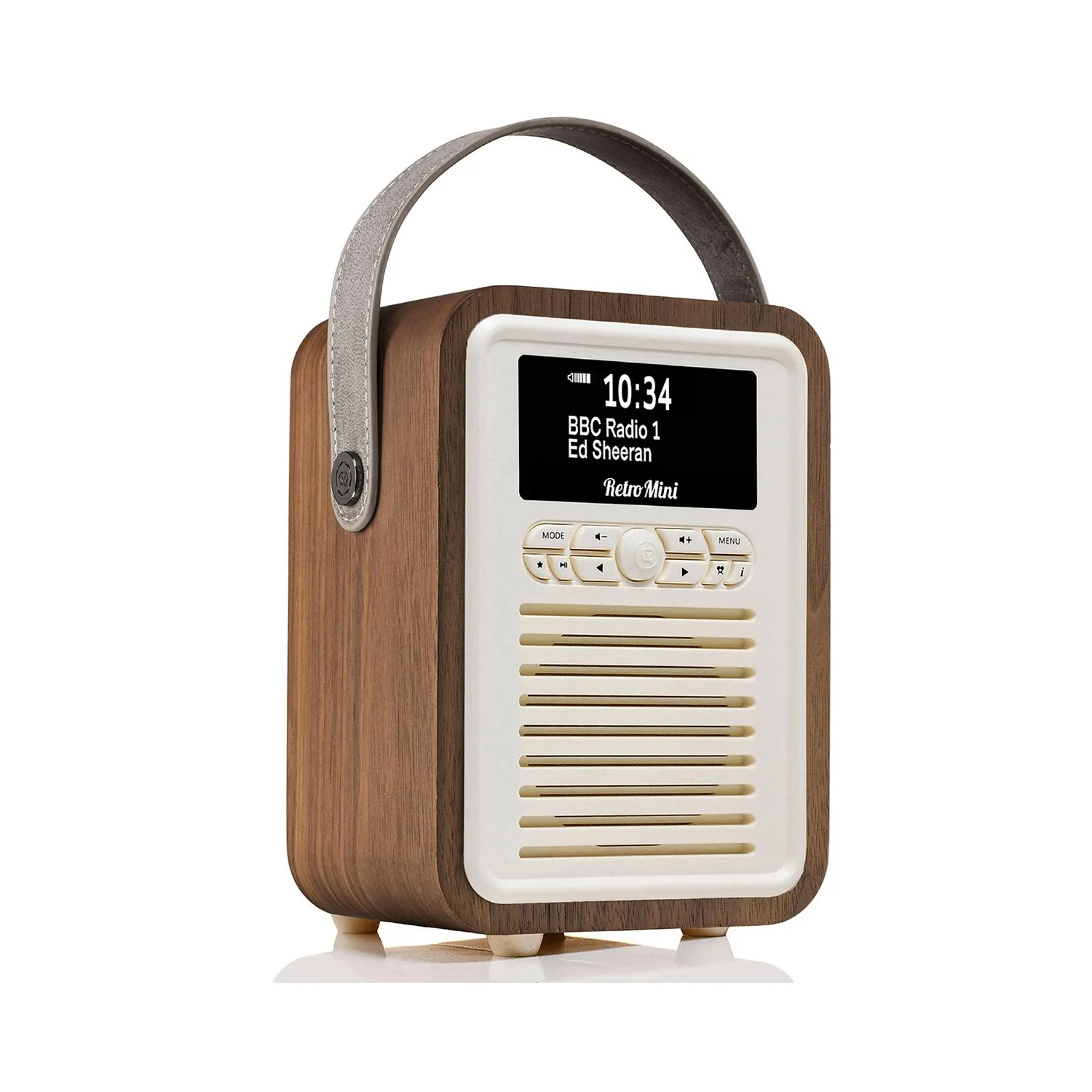 VQ Retro Mini Portable DAB & FM Radio with Bluetooth in Walnut