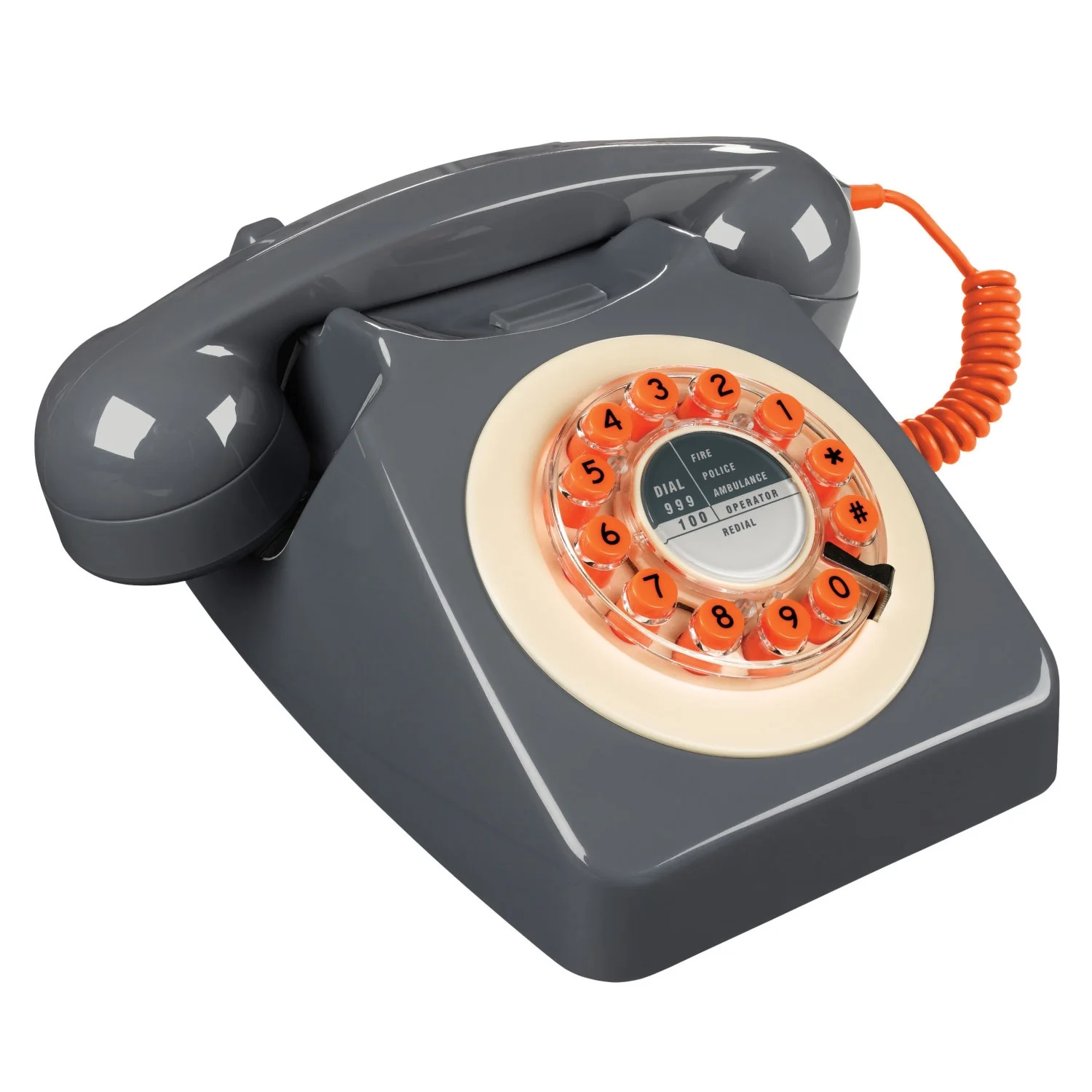 Wild Wood Retro 746 Telephone in Concrete Grey - Image 2