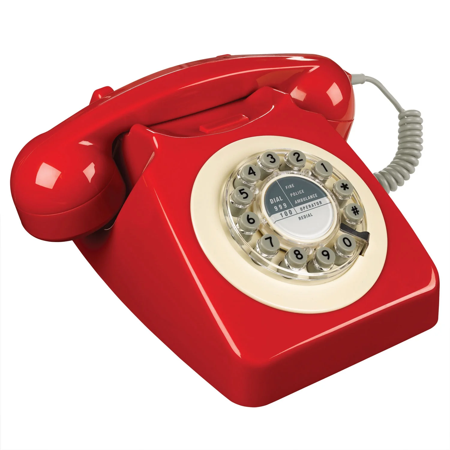 Wild Wood 746 Retro Telephone in Red - Image 3